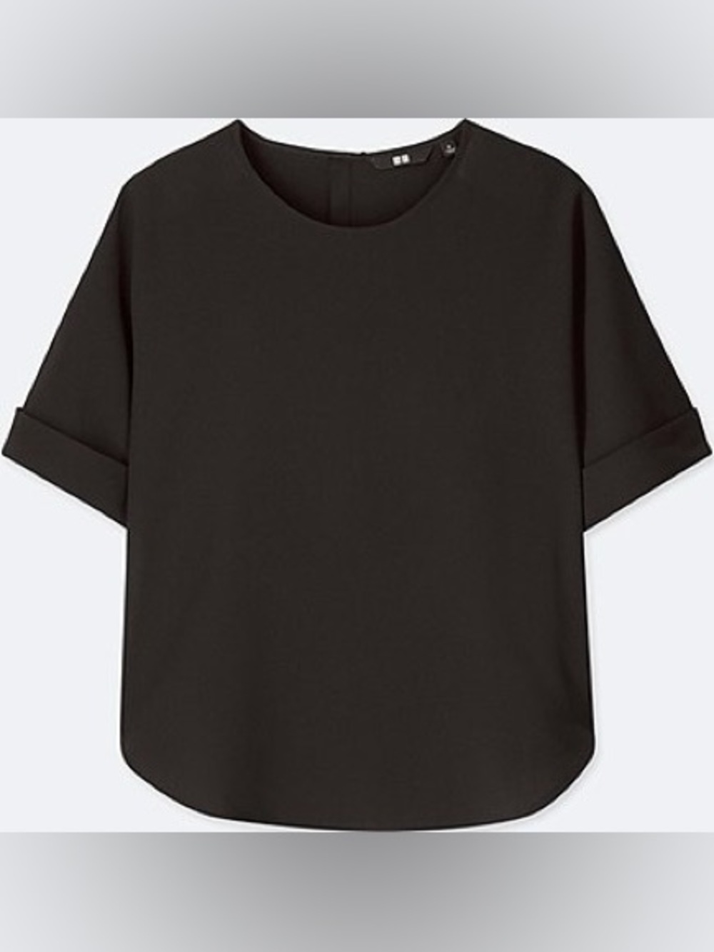 UNIQLO Women’s Black Short Sleeve Blouse - Classic Minimal Top, size S.